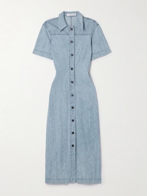 + Net Sustain Organic Cotton-chambray Midi Dress