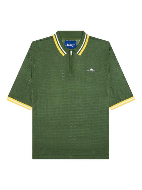 zip-up polo shirt