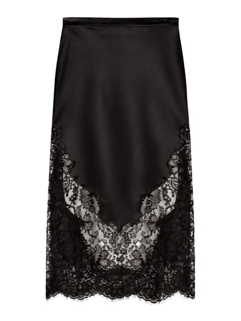 Juliet Lace and Silk Skirt black