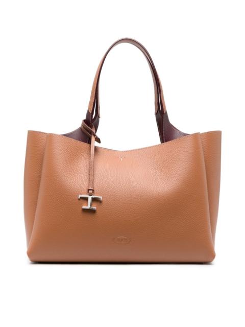 Medium leather shopping bag