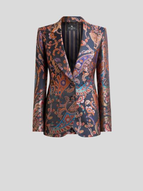JACQUARD SINGLE-BREASTED JACKET WITH FLORAL PAISLEY MOTIF