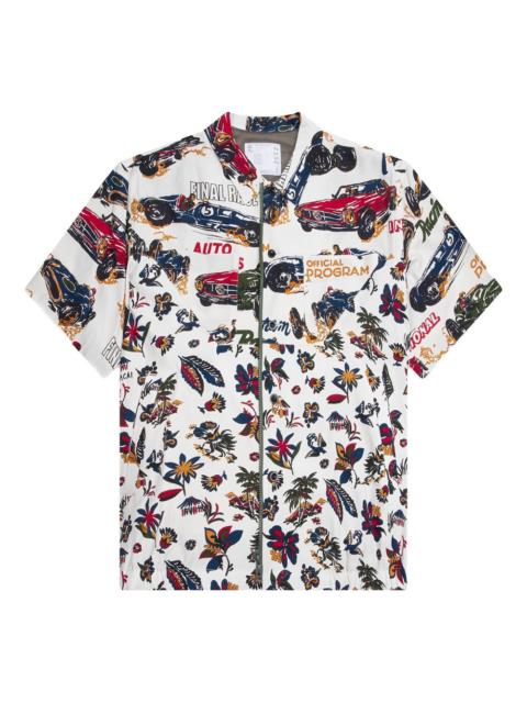 race-car tropical-print shirt