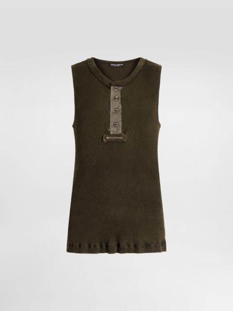 Ribbed cotton tank top