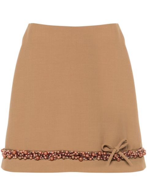 pearl-embellished mini skirt