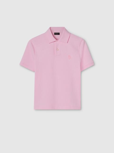 Cotton piquet polo shirt with embroidery