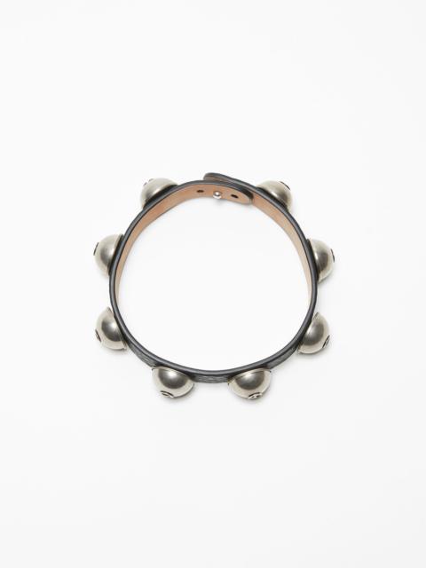 Leather stud necklace - Black