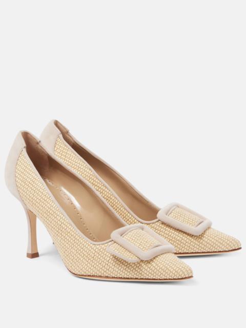 Maysale 90 raffia pumps