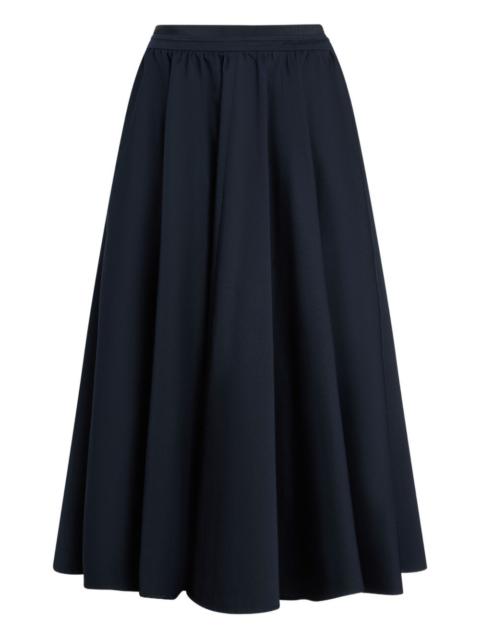 elasticated-waist midi skirt