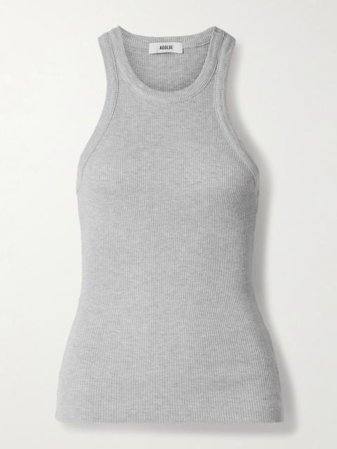 Rayne ribbed stretch organic cotton and Lyocell-blend jersey tank Gray