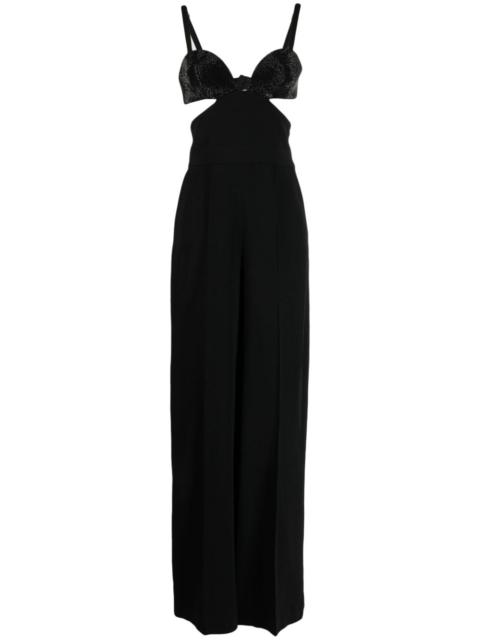 crystal-embellished cut-out detailing jumpsuit