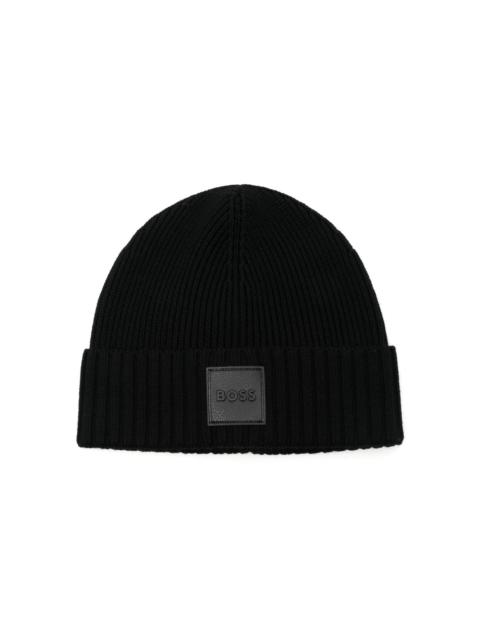 logo-patch beanie hat