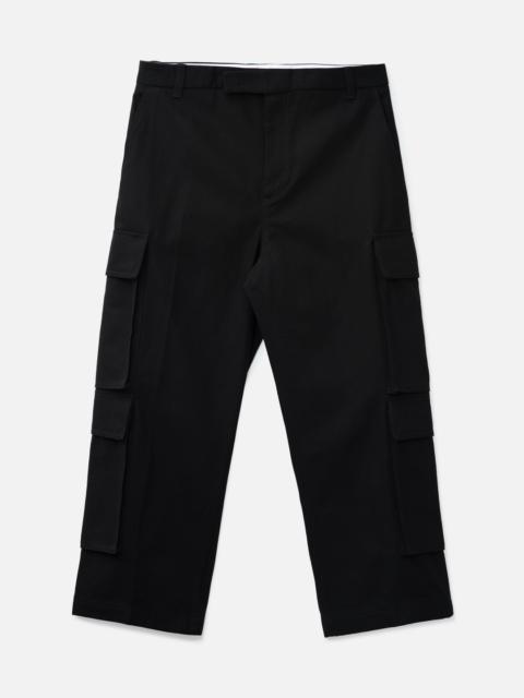 WASHED COTTON UTILITY CHINO CARGO TROUSER