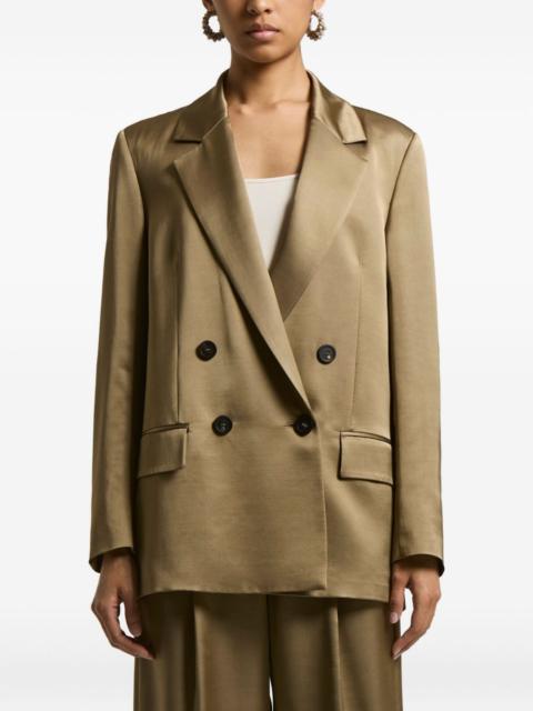 double-breasted satin blazer