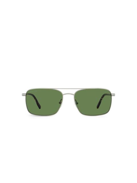 double bridge rectangular sunglasses