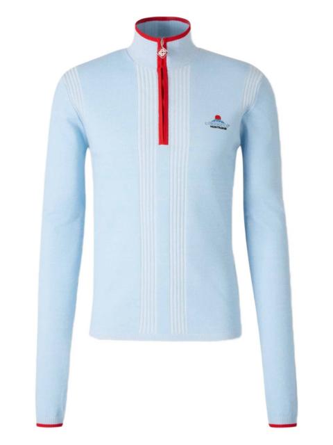 zip embroidered cardigan