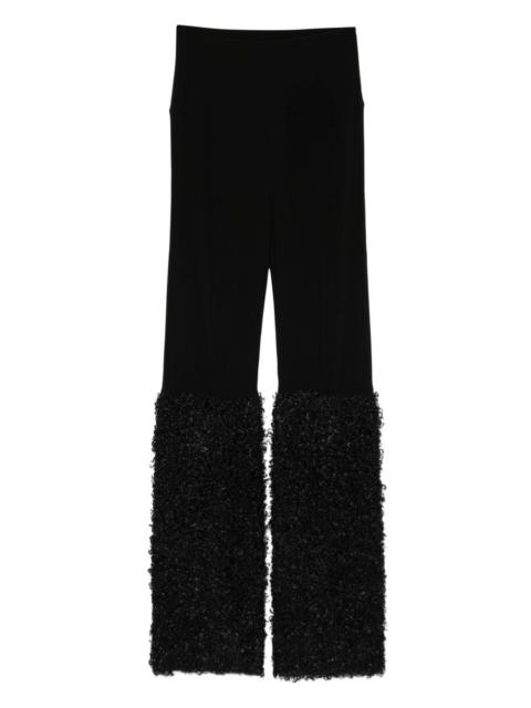 faux-fur panelled leggings