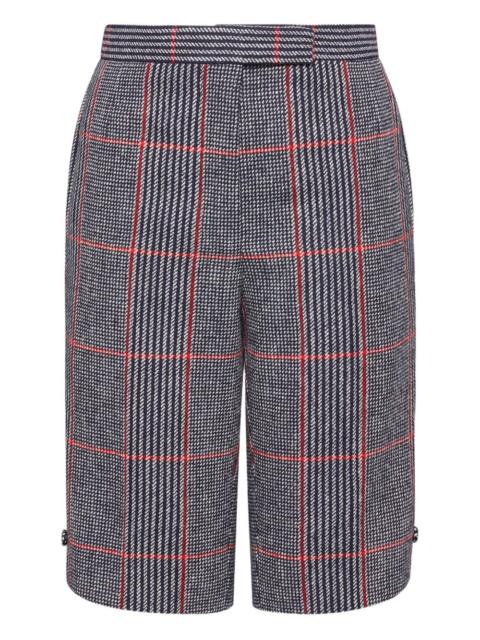 oversized-check hunting-tweed bermuda shorts