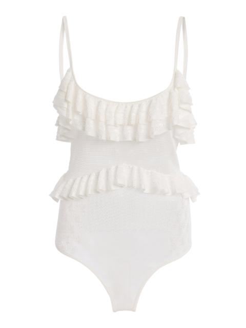 Bania Ruffled Bodysuit white
