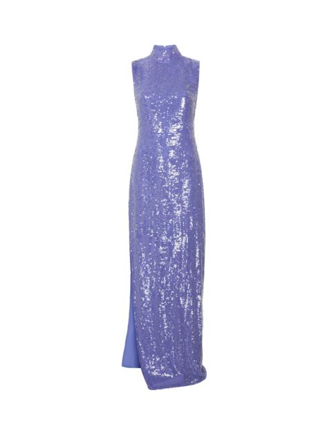 Sequin High Neck Sleeveless Gown