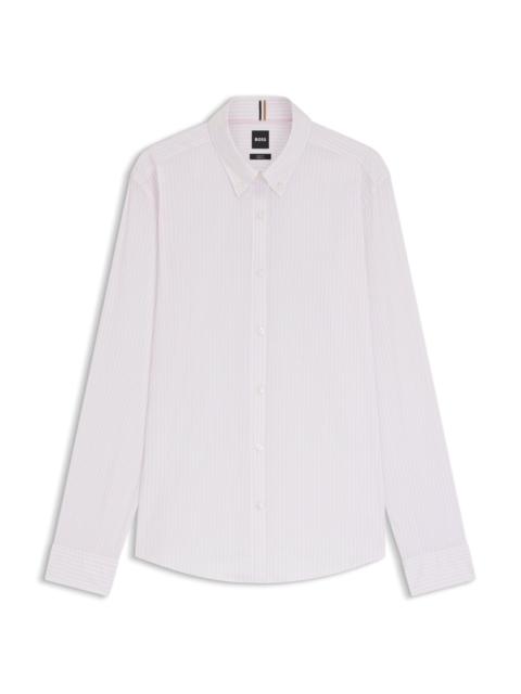 SLIM-FIT SHIRT IN A STRIPED COTTON BLEND