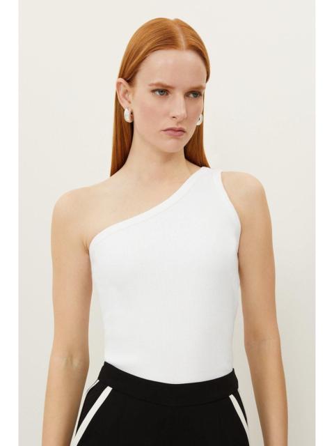 Compact Jersey Rib Asymmetrical Top