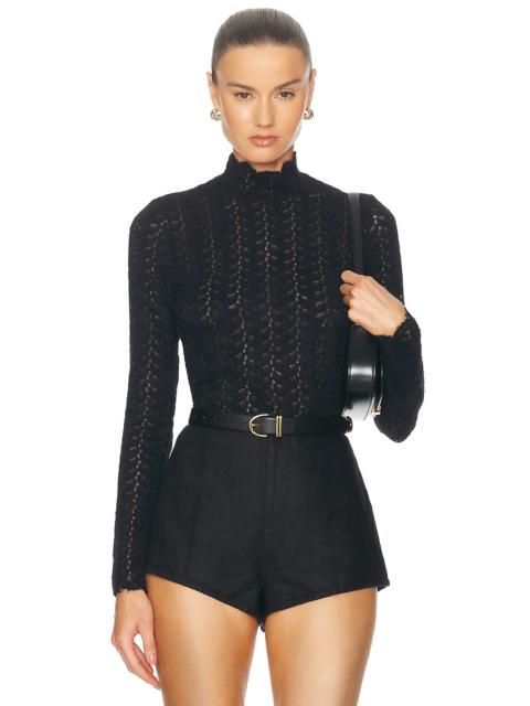 Hailey B Cropped Mock Neck Longsleeve Top