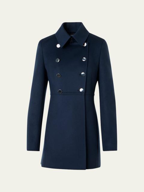 Iva Double-Breasted Wool Redingote Coat