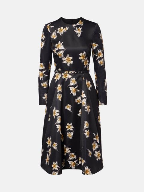 Uccellina floral duchess satin midi dress