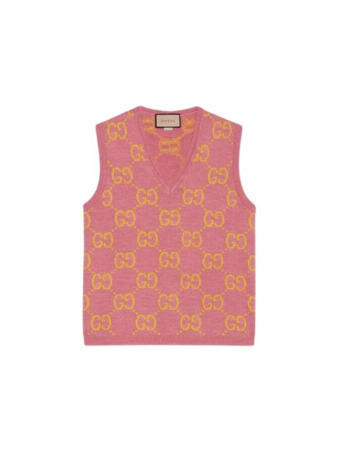 Gucci GG Knitted Wool Vest Pink/Yellow