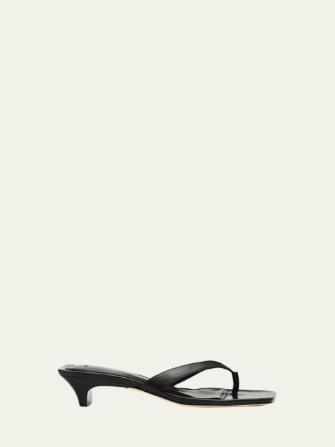 San Juan Leather Heeled Thong Sandals
