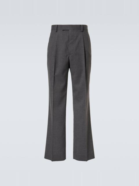 Cashmere poplin wide-leg pants