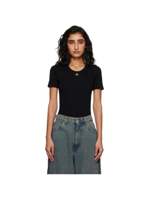 Black Cap Sleeve Bodysuit