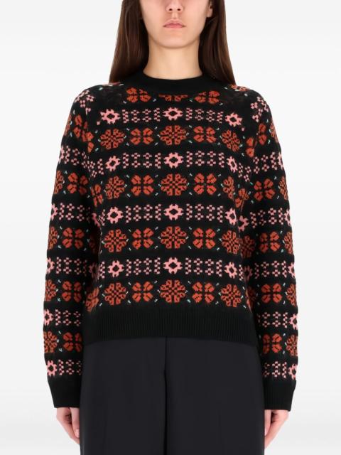 floral crew-neck sweater