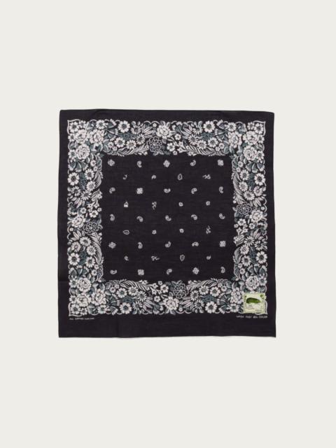 Fastcolor Selvedge Bandanna (CHURCHILL GARDEN) 30x30 - Black