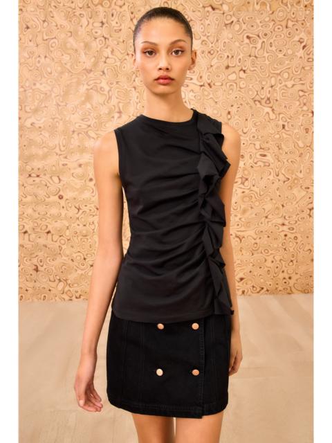 Clio Ruched Ruffle Top