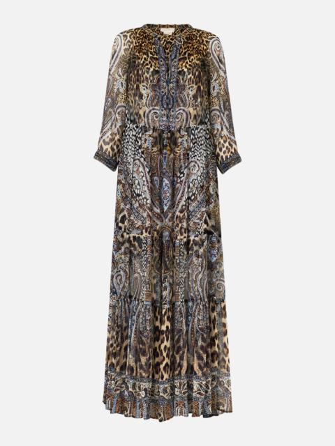 LONG GATHERED PANEL DRESS