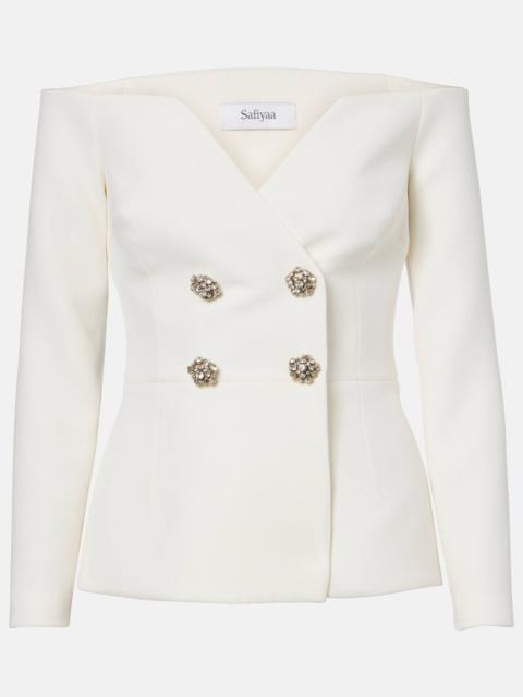 Bridal Kamile off-shoulder crêpe jacket