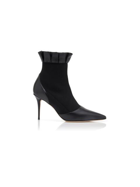 Black Nappa Leather Ankle Boots