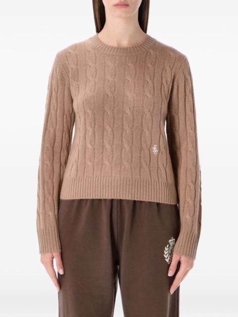 cable-knit crew-neck sweater