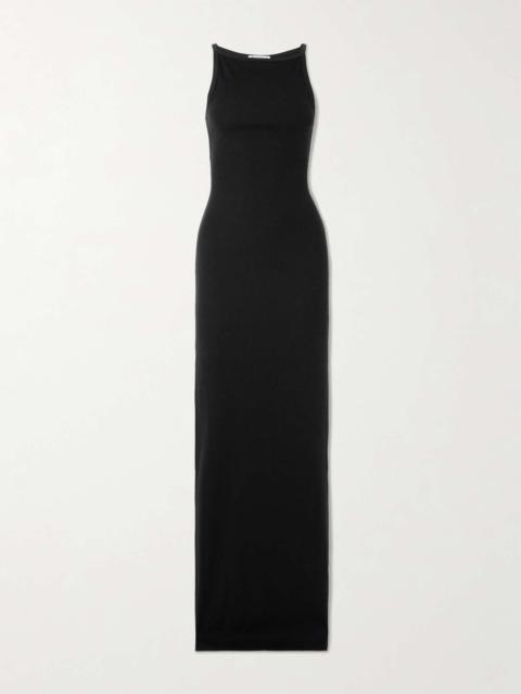 Iris ribbed stretch-cotton and modal-blend jersey maxi dress Black