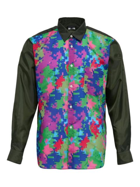 colour-block-print shirt