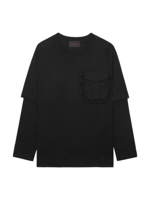 Layered Ruffle Pocket Long Sleeve T-Shirt