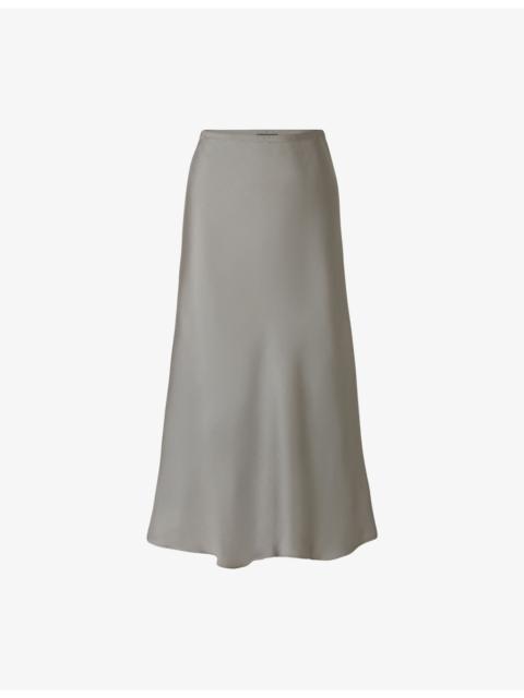 Fever Bias-Cut Twill Midi Skirt