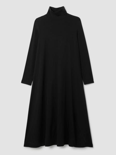 Stretch Jersey Knit Turtleneck Dress