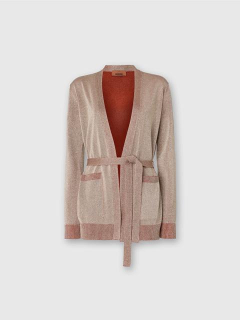 Cardigan with Belt in Lamé