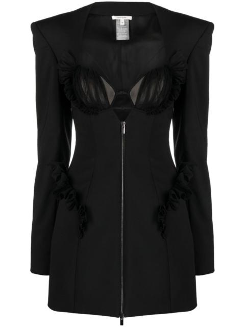 ruffle-detail blazer minidress