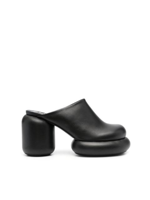 95mm block heel leather mules