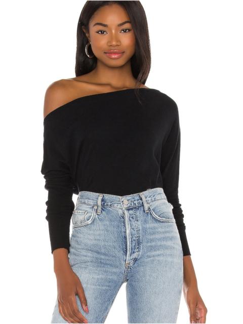 Cashmere Cuffed Off Shoulder Long Sleeve Top