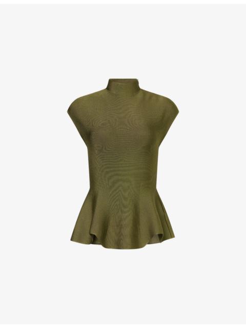 Andra Stand-Collar Knitted Top