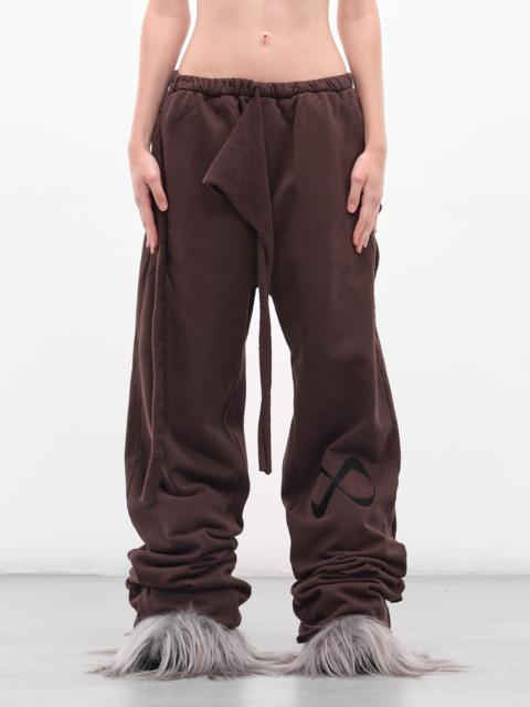 Brown Deconstructed Wrap Sweatpants